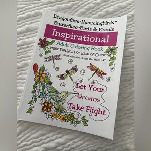 Inspirational Adult Coloring Book with Floral and Bird Designs